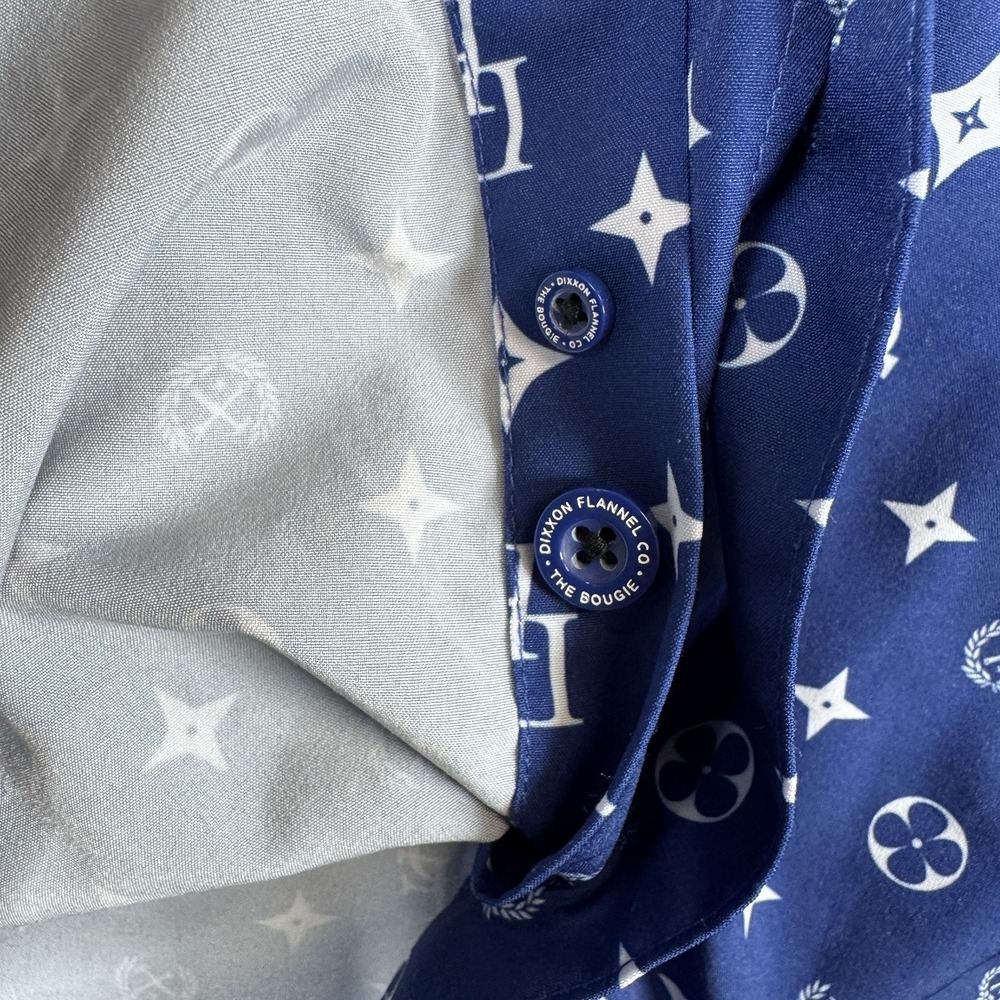 Dixxon Shirt Mens 5XL Blue The Bougie Hawaiian Monogram D-Lite Camp Dad Party - Picture 6 of 11